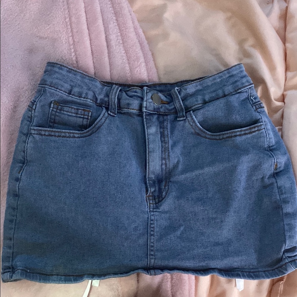 SHEIN Blue Pencil Mini Skirt Casual